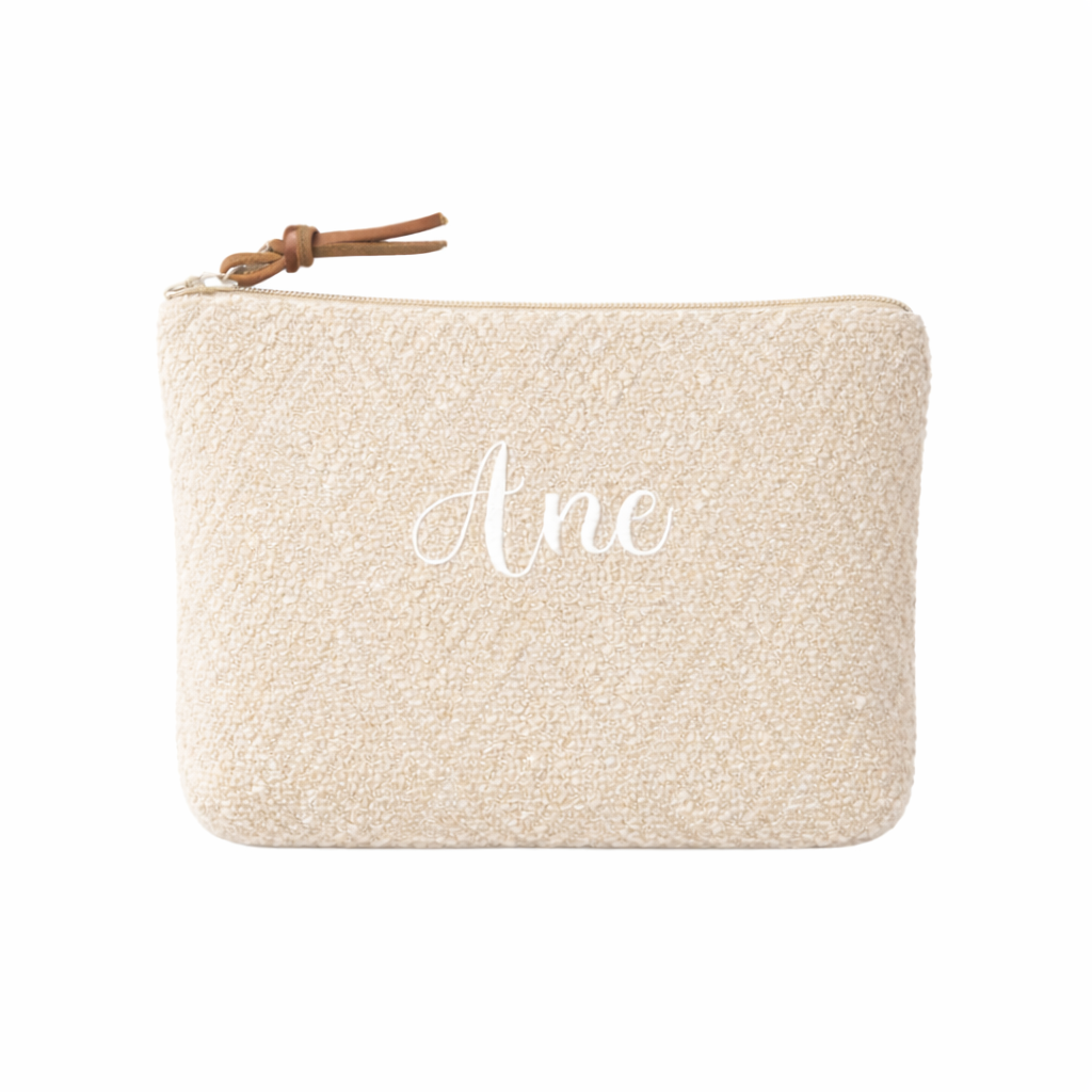 Neceser clara crema con nombre